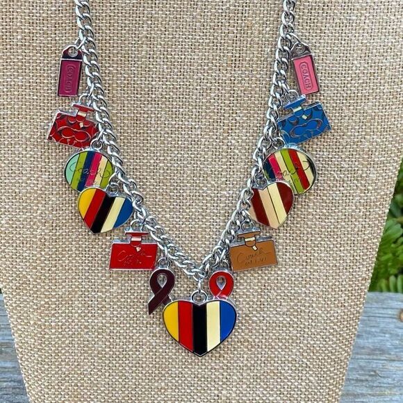 Rare Coach Awareness Charm Necklace. EUC! - Picture 1 of 4